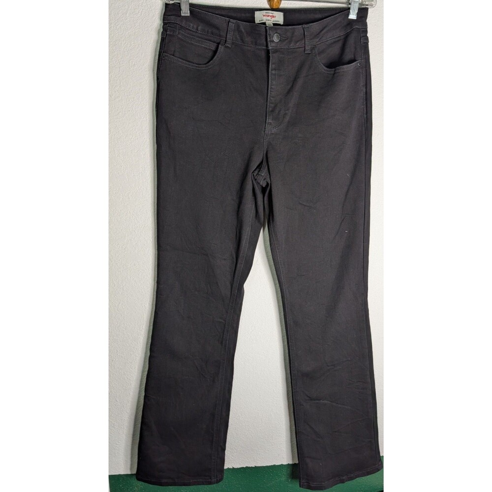 Wrangler Jeans Women Size 12 (34x30) Black Straight Leg Relaxed Fit Denim (848